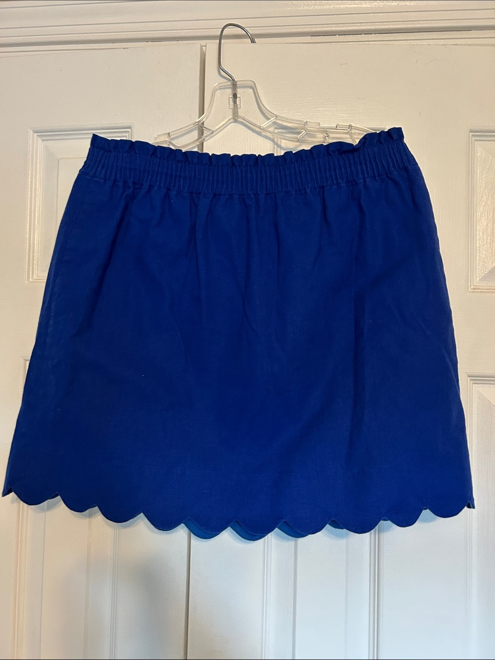 J Women's Royal Blue Scalloped Hem Mini Skirt